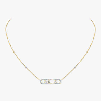 [Sprite Jewelry] Move Pave_ Rose Gold Diamond Necklace