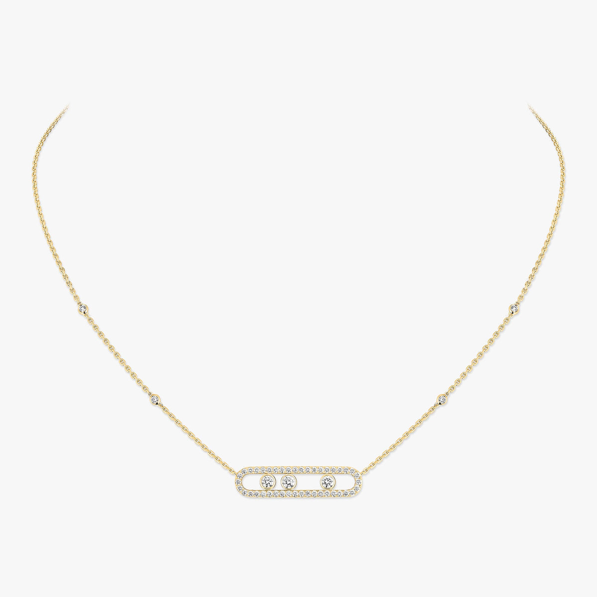 [Sprite Jewelry] Move Pave_ Rose Gold Diamond Necklace