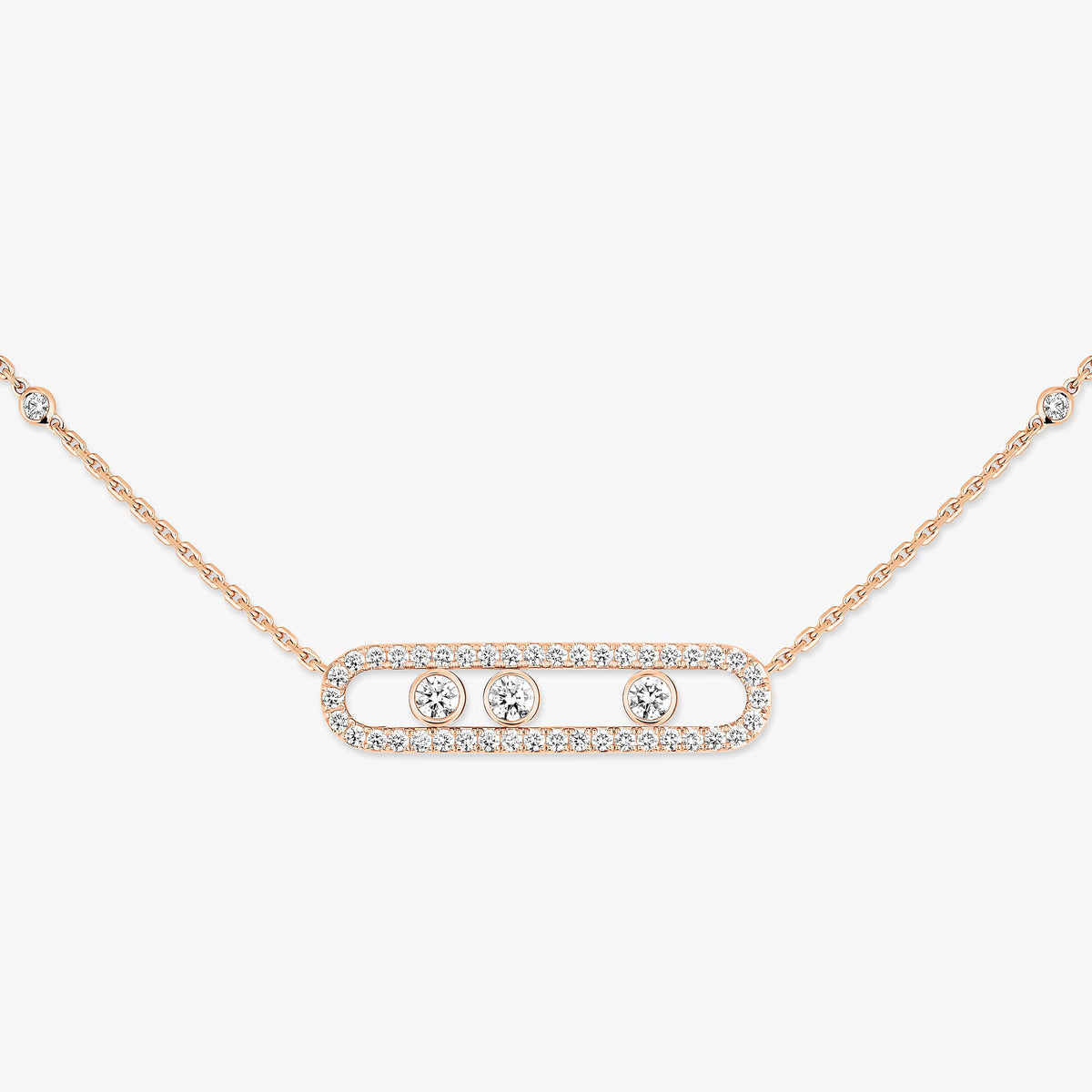 [Sprite Jewelry] Move Pave_ Rose Gold Diamond Necklace