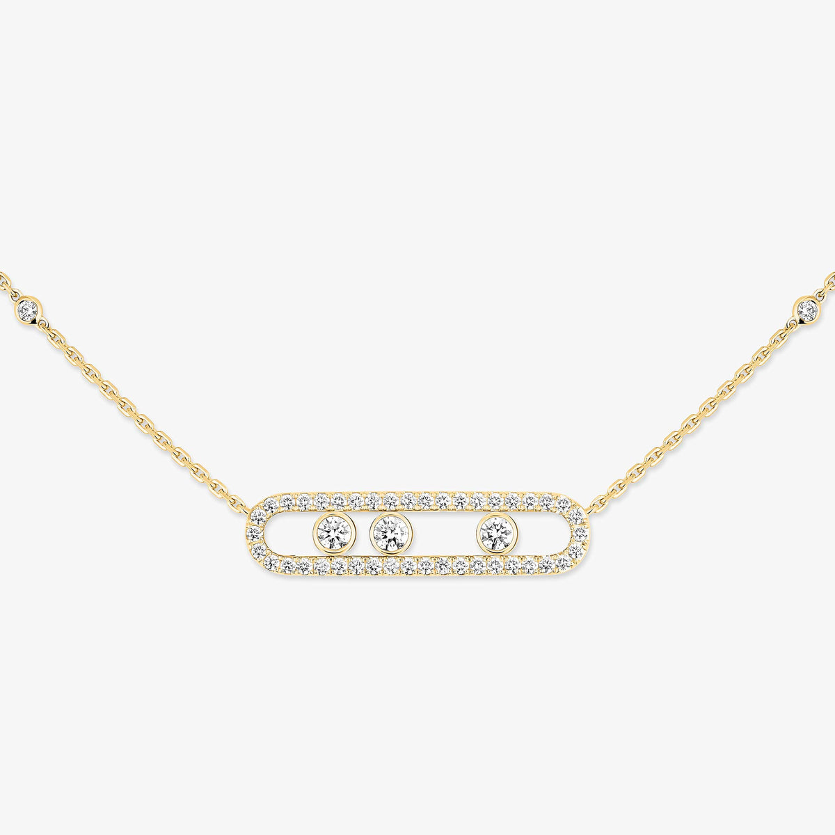 [Sprite Jewelry] Move Pave_ Rose Gold Diamond Necklace