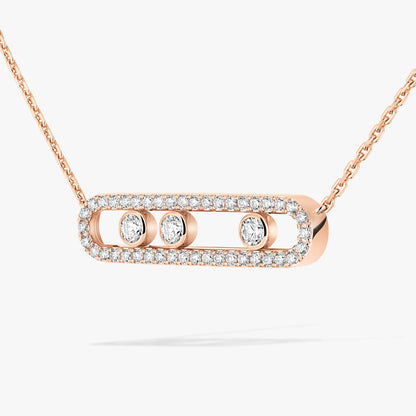 [Sprite Jewelry] Move Pave_ Rose Gold Diamond Necklace