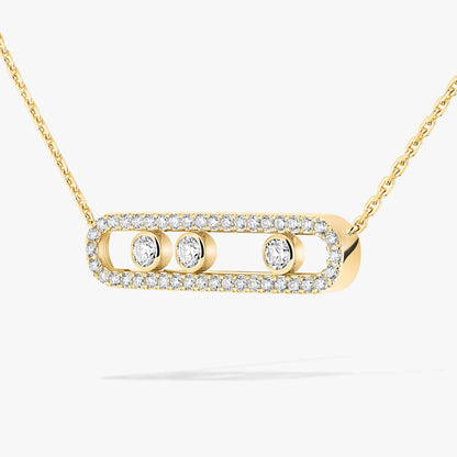 [Sprite Jewelry] Move Pave_ Rose Gold Diamond Necklace