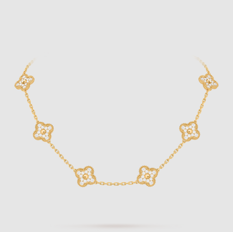 [¡®Sprite Jewelry¡¯]CLOVER 10 MOTIFS FULL DIAMOND NECKLACE