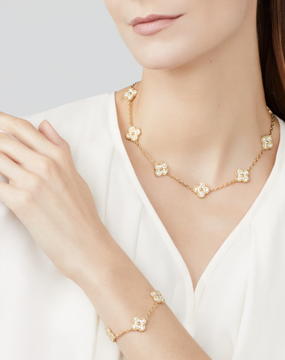 [¡®Sprite Jewelry¡¯]CLOVER 10 MOTIFS FULL DIAMOND NECKLACE