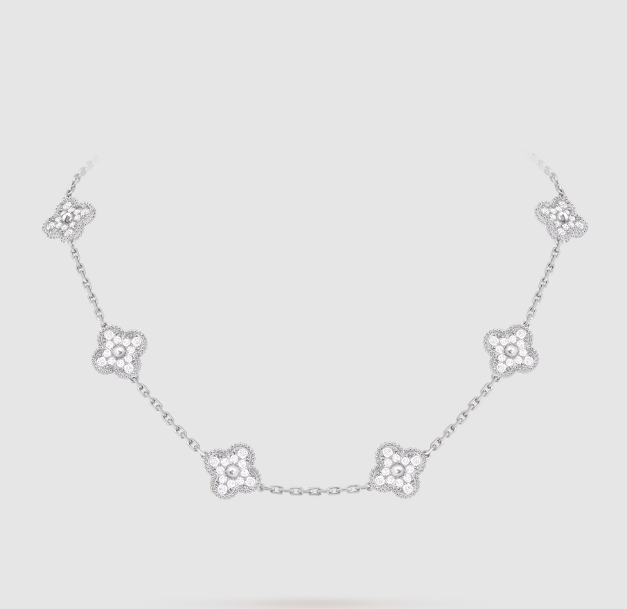 [¡®Sprite Jewelry¡¯]CLOVER 10 MOTIFS FULL DIAMOND NECKLACE