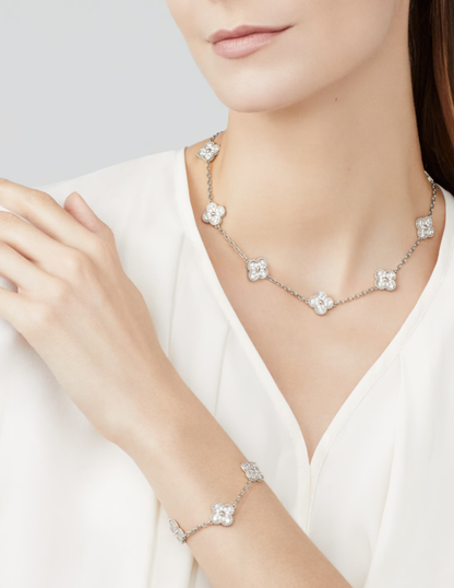 [¡®Sprite Jewelry¡¯]CLOVER 10 MOTIFS FULL DIAMOND NECKLACE