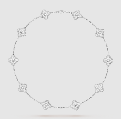 [¡®Sprite Jewelry¡¯]CLOVER 10 MOTIFS FULL DIAMOND NECKLACE