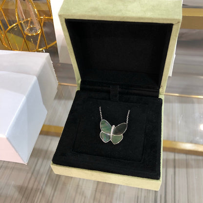 ¡®Sprite Jewelry¡¯LARGE BUTTERFLY SILVER PENDANT DIAMOND NECKLACE