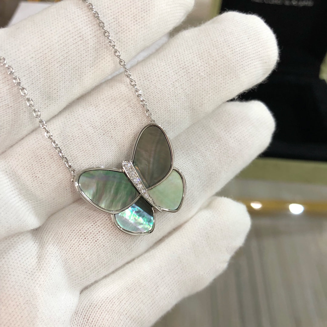 ¡®Sprite Jewelry¡¯LARGE BUTTERFLY SILVER PENDANT DIAMOND NECKLACE