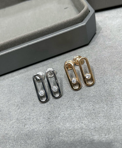 [Sprite Jewelry]MOVE UNO SMALL 1 DIAMOND EARRINGS