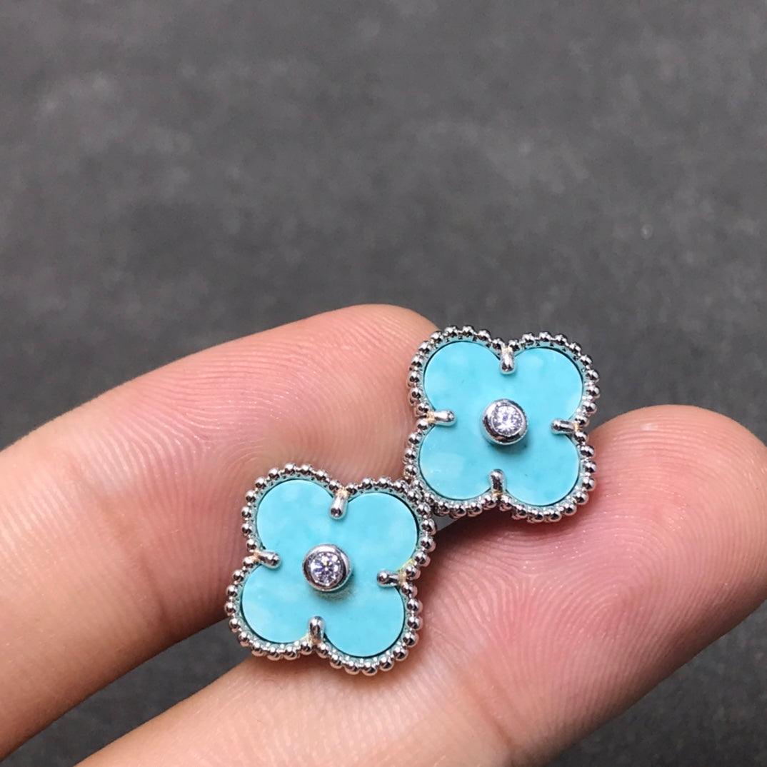 ¡®Sprite Jewelry¡¯CLOVER 1 DIAMOND BLUE SKY SILVER EARRINGS