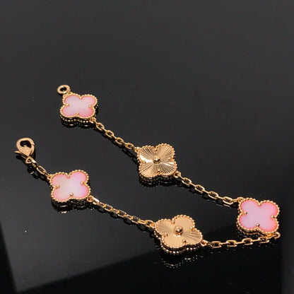 [Sprite Jewelry]New  CLOVER 5 MOTIFS  PINK MOP BRACELET COLLECTION