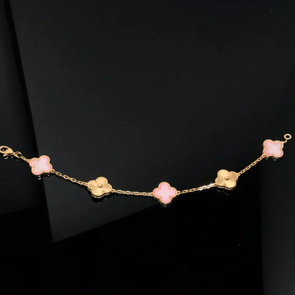 [Sprite Jewelry]New  CLOVER 5 MOTIFS  PINK MOP BRACELET COLLECTION