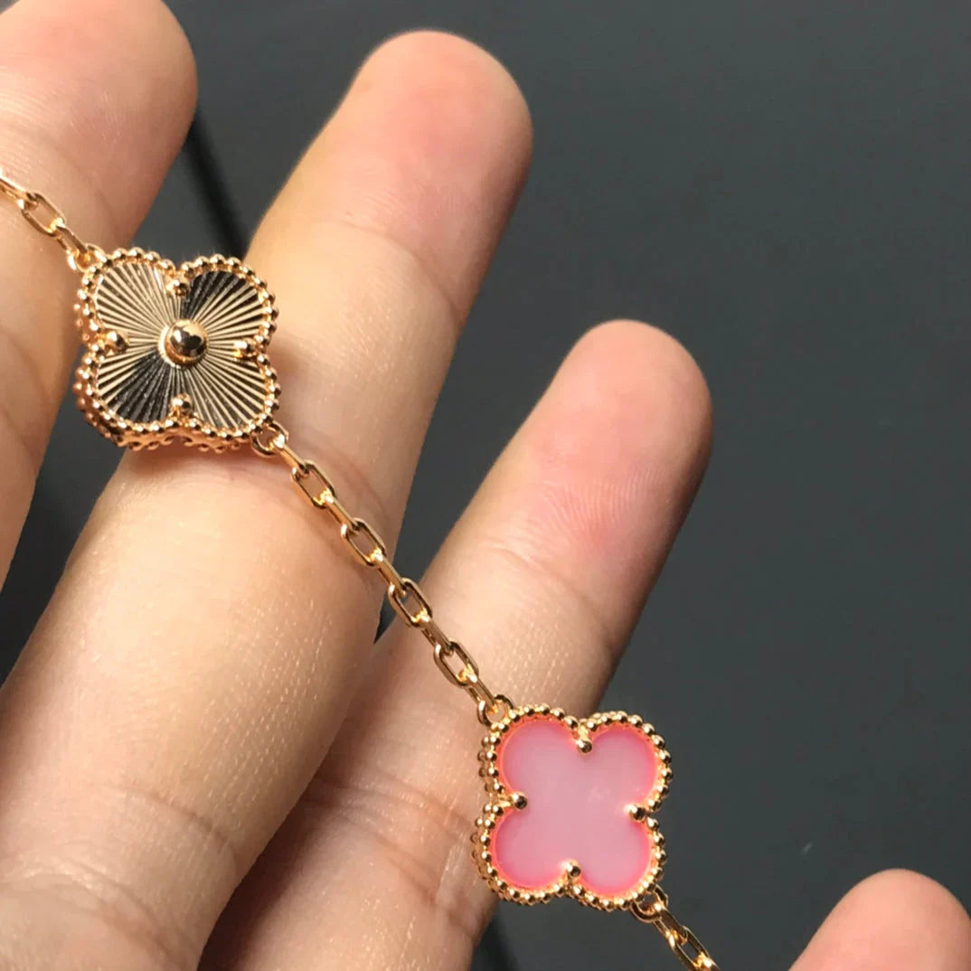 [Sprite Jewelry]New  CLOVER 5 MOTIFS  PINK MOP BRACELET COLLECTION