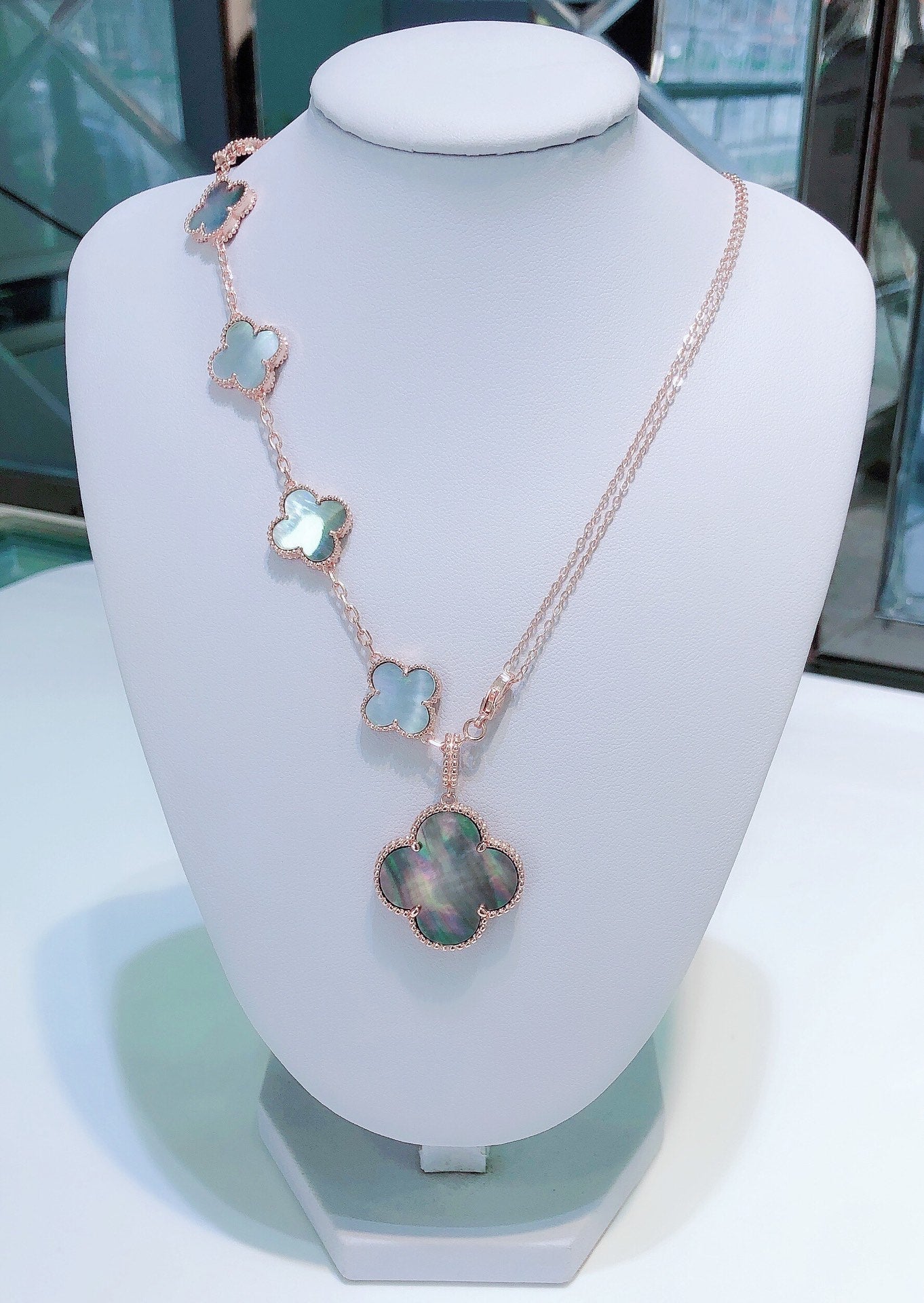 ¡®Sprite Jewelry¡¯COMBINED BRACELET 5 MOTIFS AND NECKLACE DARK MOP ROSE GOLD