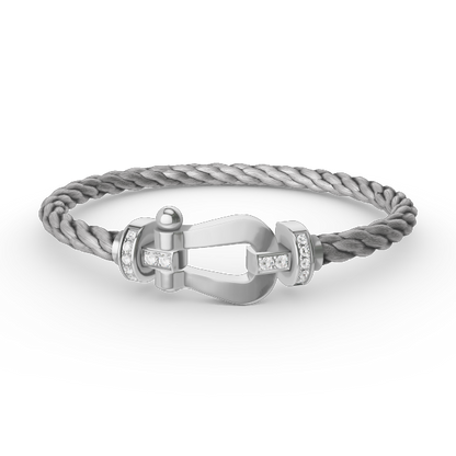 ¡®Sprite Jewelry¡¯FORCE LARGE HORSESHOE HALF DIAMOND BRACELET SILVER