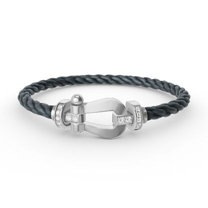 ¡®Sprite Jewelry¡¯FORCE LARGE HORSESHOE HALF DIAMOND BRACELET SILVER