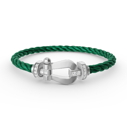 ¡®Sprite Jewelry¡¯FORCE LARGE HORSESHOE HALF DIAMOND BRACELET SILVER