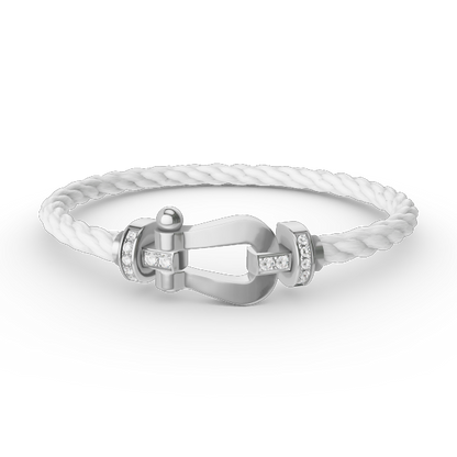 ¡®Sprite Jewelry¡¯FORCE LARGE HORSESHOE HALF DIAMOND BRACELET SILVER