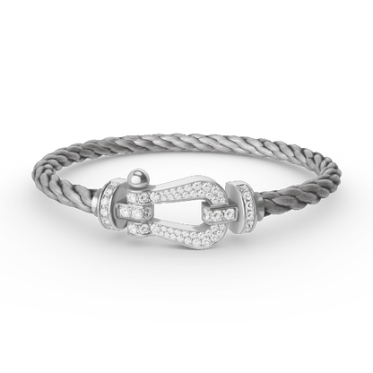 ¡®Sprite Jewelry¡¯FORCE LARGE HORSESHOE FULL DIAMOND BRACELET SILVER