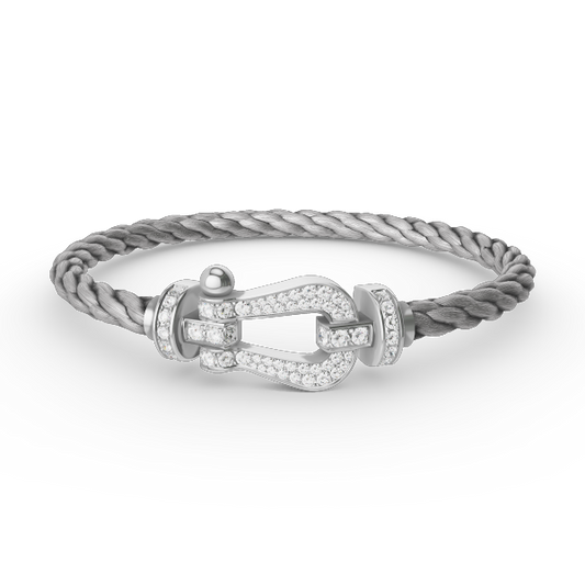 ¡®Sprite Jewelry¡¯FORCE LARGE HORSESHOE FULL DIAMOND BRACELET SILVER