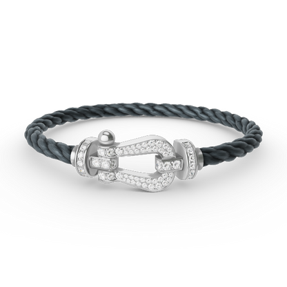 ¡®Sprite Jewelry¡¯FORCE LARGE HORSESHOE FULL DIAMOND BRACELET SILVER