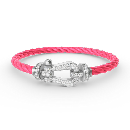 ¡®Sprite Jewelry¡¯FORCE LARGE HORSESHOE FULL DIAMOND BRACELET SILVER