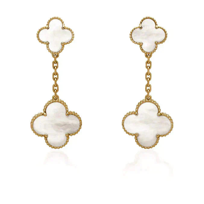 ¡®Sprite Jewelry¡¯CLOVER 2 MOTIF WHITE MOP EARRINGS